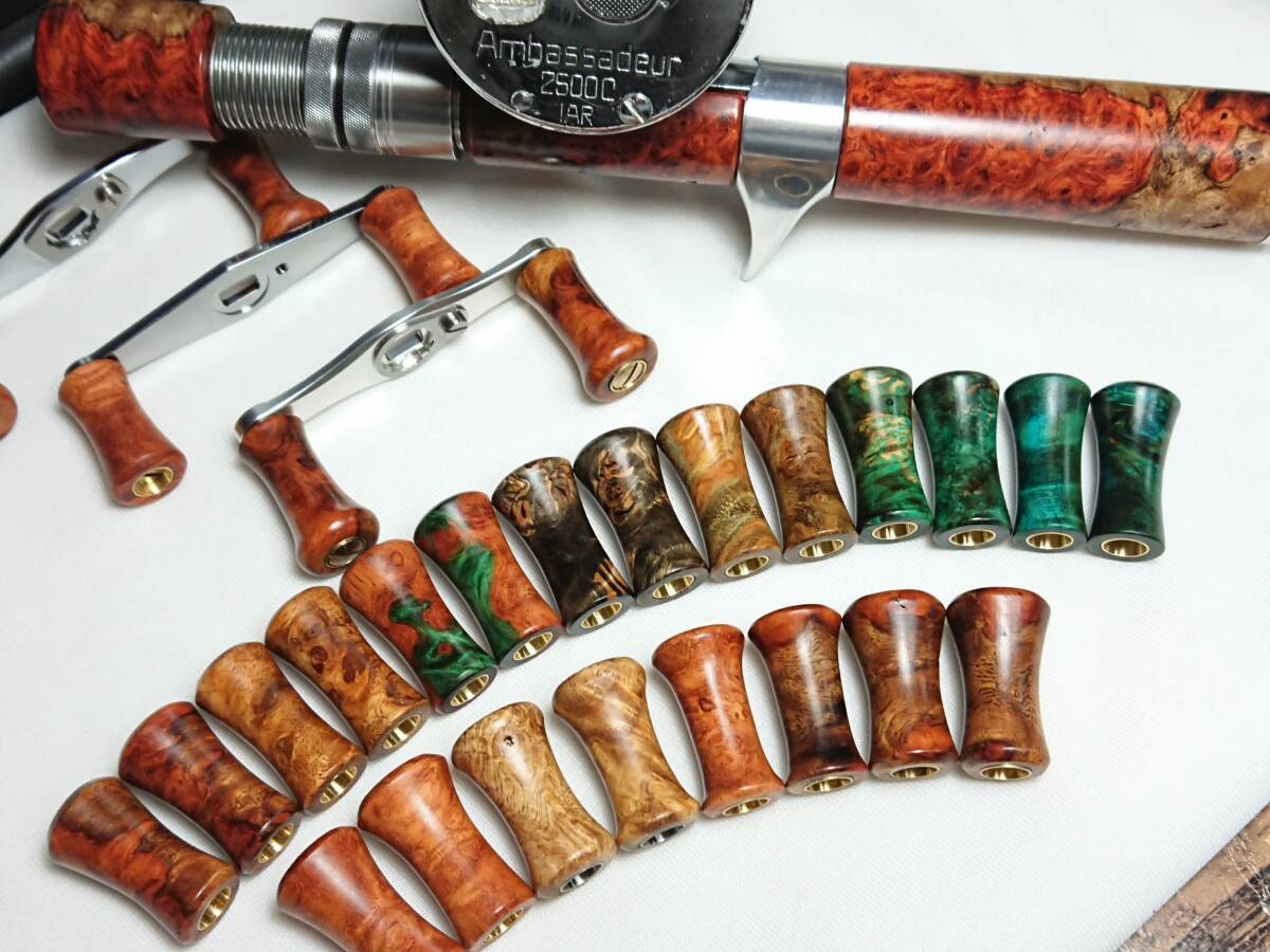 創作 ③ スタビライズドウッドメイプルバール ハンドルノブ NSクラフト シマノA ダイワs 検) Ambassadeur アンバサダー 五十鈴 _画像4