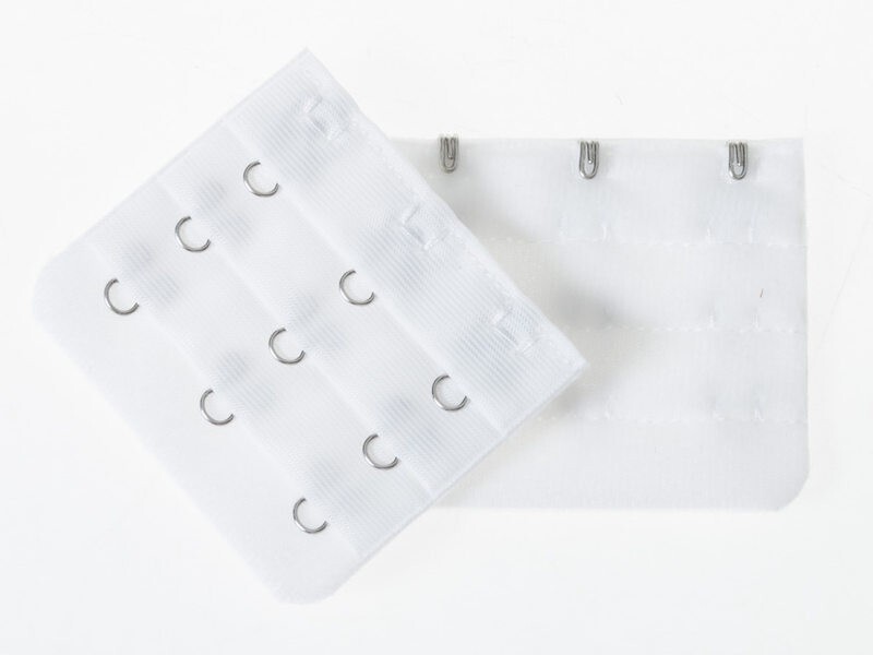 レディースファッション 補助小物 ブラジャー 下着調整用 延長ホック 3列3段フック 2個入り#ホワイト_画像1