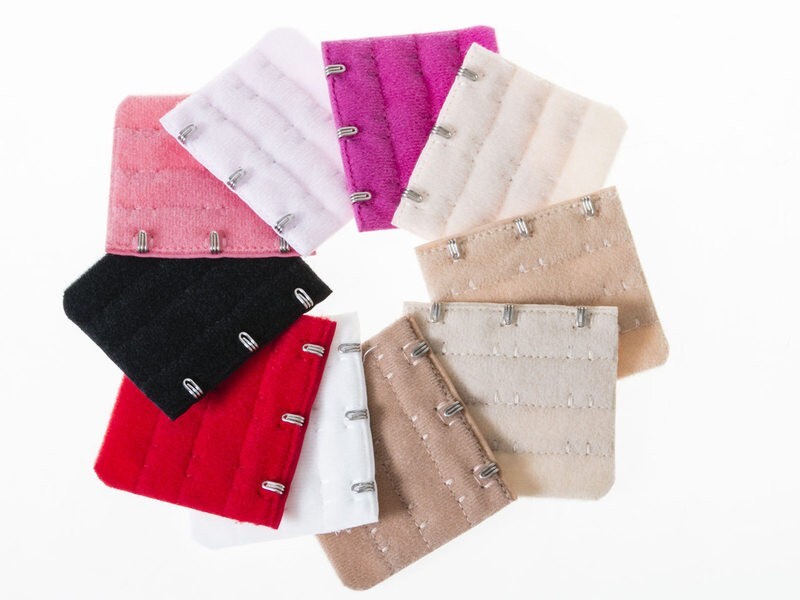 レディースファッション 補助小物 ブラジャー 下着調整用 延長ホック 3列3段フック 2個入り#ホワイト_画像4