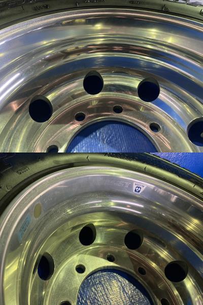 ★送料無料★9 スタッドレス 245/70R19.5 DUNLOP SP001 2019年製 4軸低床 ISO アルコア アルミ 19.5×6.75 8穴_画像8