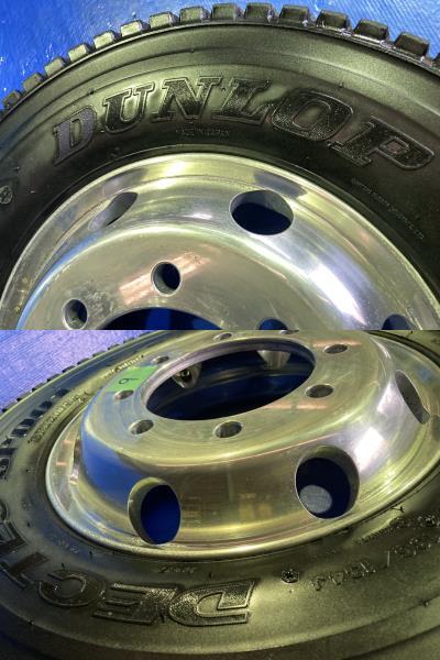 ★送料無料★9 スタッドレス 245/70R19.5 DUNLOP SP001 2019年製 4軸低床 ISO アルコア アルミ 19.5×6.75 8穴_画像4