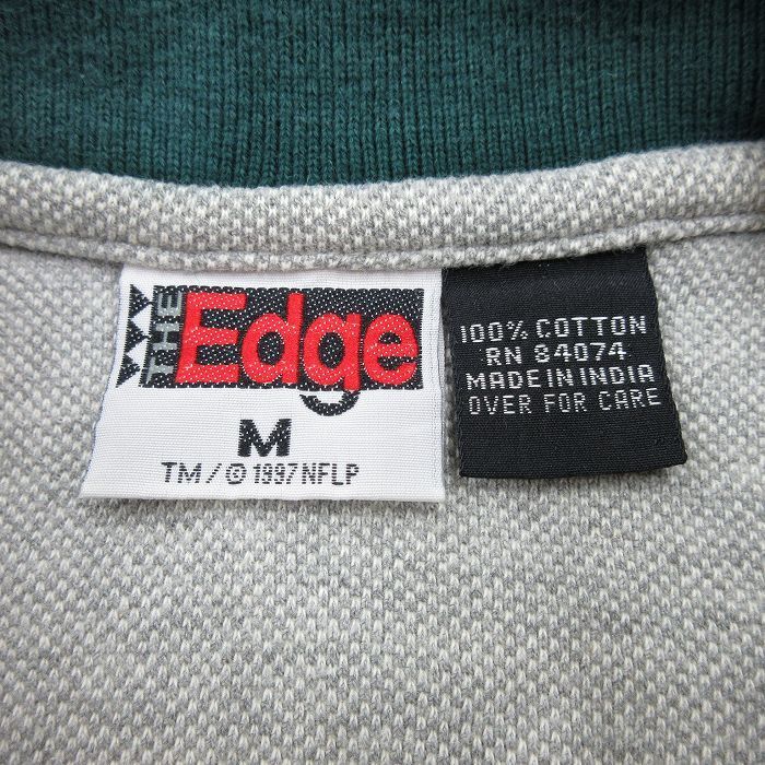 L/古着 半袖 ポロ シャツ メンズ 90s NFL グリーンベイパッカーズ 鹿の子 コットン グレー 霜降り アメフト スーパーボウル 25sep03 中古_画像4