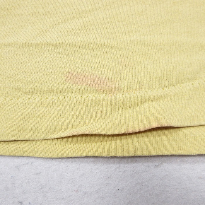 M/古着 エアロポステール 半袖 ビンテージ Tシャツ メンズ 90s エアロウェア コットン クルーネック 薄黄 イエロー 25sep09 中古_画像4