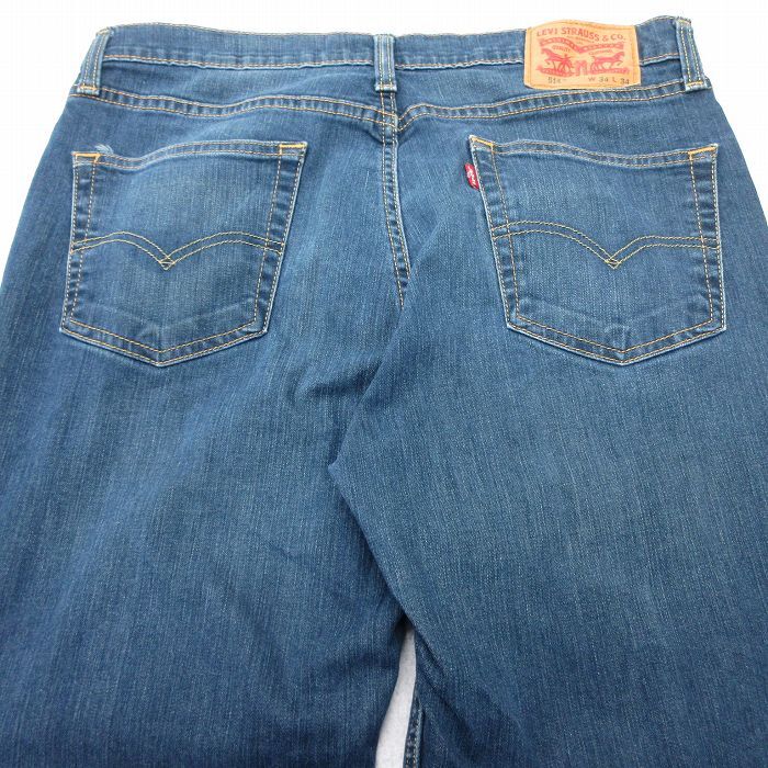 W35/古着 リーバイス Levis 514 ジーンズ メンズ ヒゲ 紺 ネイビー spe 25apr15 中古 ボトムス ジーパン Gパン ロング パン_画像7