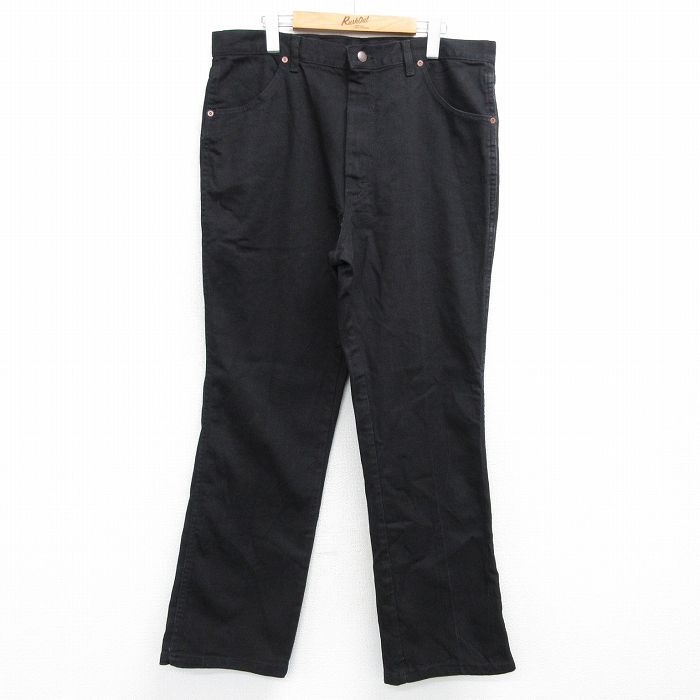 W38/古着 ジーンズ メンズ 90s 黒 ブラック デニム 25feb03 中古 ボトムス ジーパン Gパン ロング パンツ_画像1