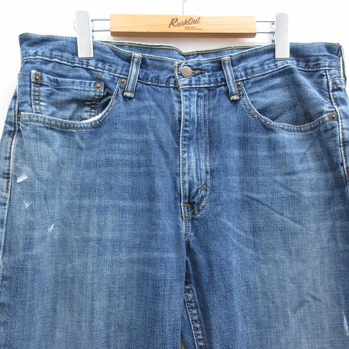 W35/古着 リーバイス Levis ジーンズ メンズ ヒゲ 紺 ネイビー デニム 25apr19 中古 ボトムス ジーパン Gパン ロング パンツ_画像2