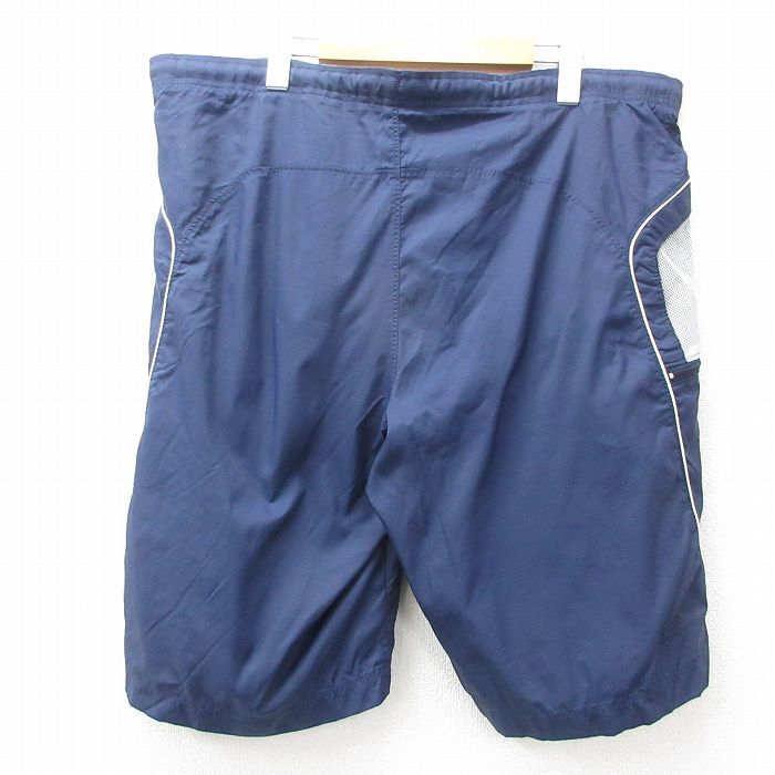 W40/古着 ナイキ NIKE ショート ナイロン パンツ ショーツ メンズ 00s ワンポイントロゴ 大きいサイズ 紺 ネイビー 内側メッ_画像2