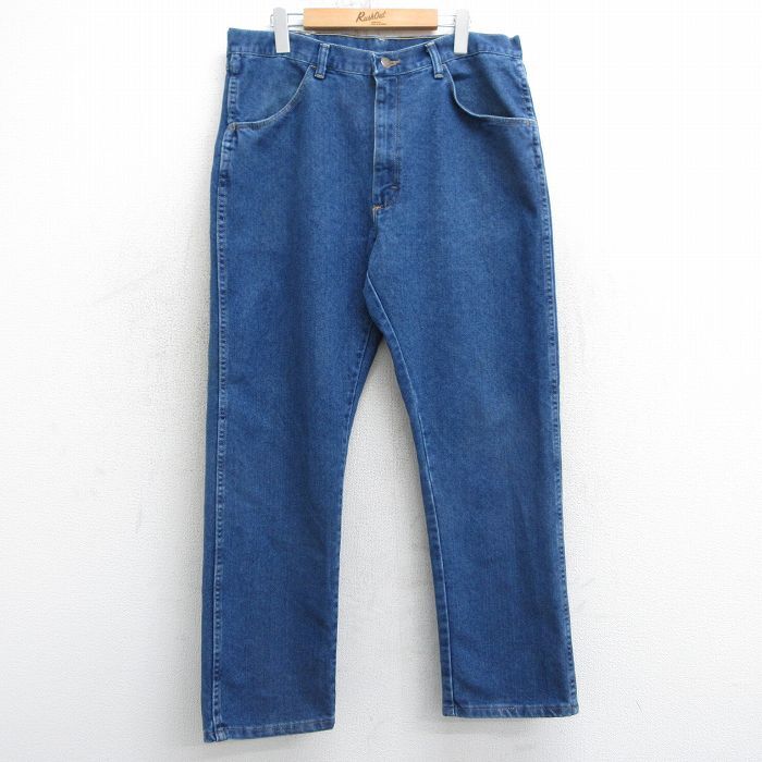 W35/古着 ラングラー ジーンズ メンズ 紺 ネイビー デニム 25mar17 中古 ボトムス ジーパン Gパン ロング パンツ_画像1