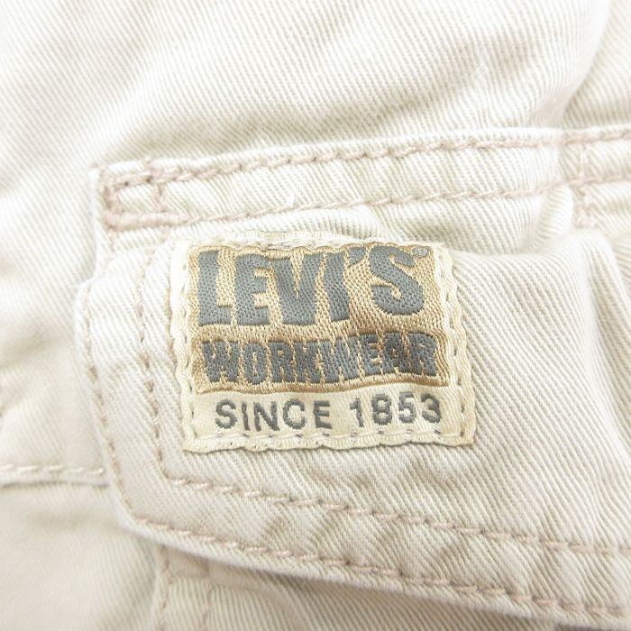 W36/古着 リーバイス Levis ショート カーゴ パンツ ショーツ メンズ コットン 薄ベージュ カーキ spe 25may12 中古 ボトム_画像4