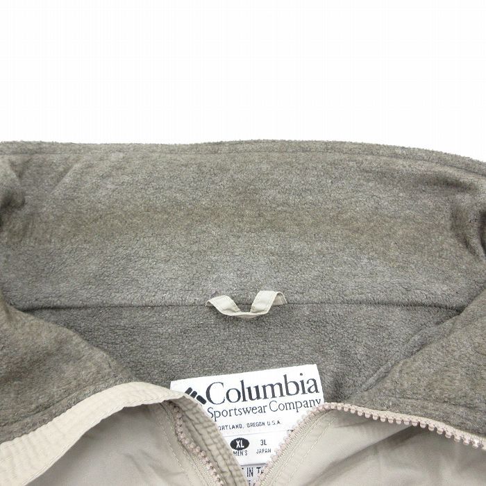 XL/古着 コロンビア 長袖 ジャケット メンズ 00s ワンポイントロゴ 大きいサイズ ベージュ系 カーキ 内側フリース 25feb18_画像7