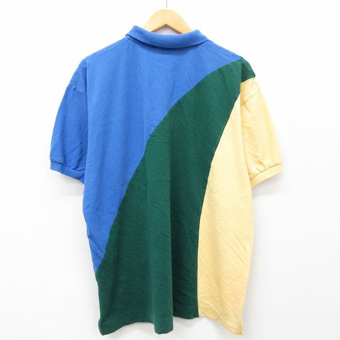 XL/古着 ノーティカ 半袖 ブランド ポロ シャツ メンズ 90s ワンポイントロゴ マルチカラー 大きいサイズ 鹿の子 コットン_画像2