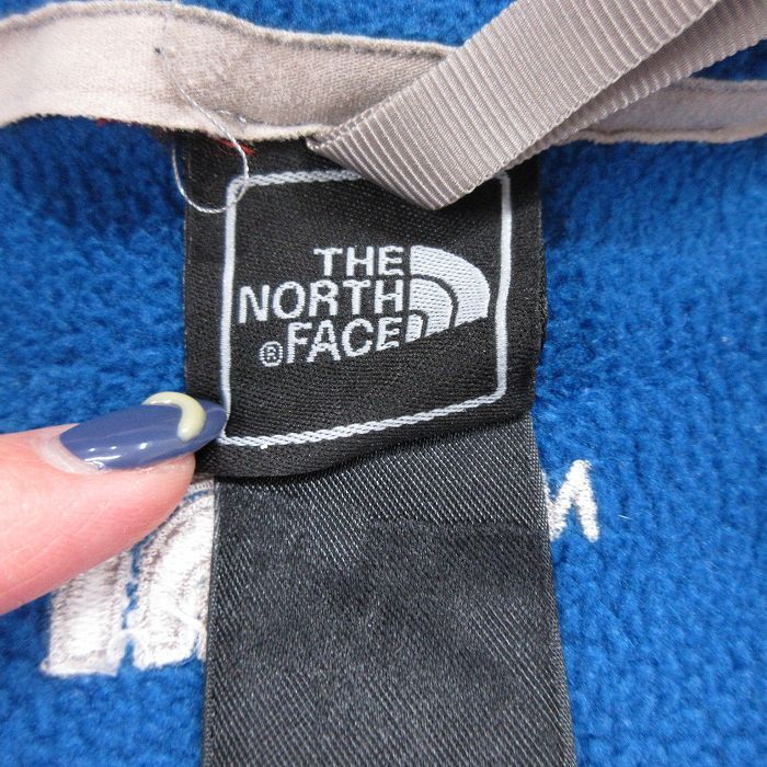 古着 ノースフェイス 長袖 フリース ジャケット キッズ ボーイズ 子供服 ワンポイントロゴ ツートンカラー 青他 ブルー 24de_画像6