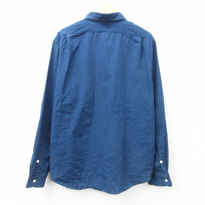 XL/古着 ラルフローレン 長袖 ブランド シャツ メンズ 90s 大きいサイズ コットン 紺 ネイビー spe 25mar12 中古 トップス_画像2