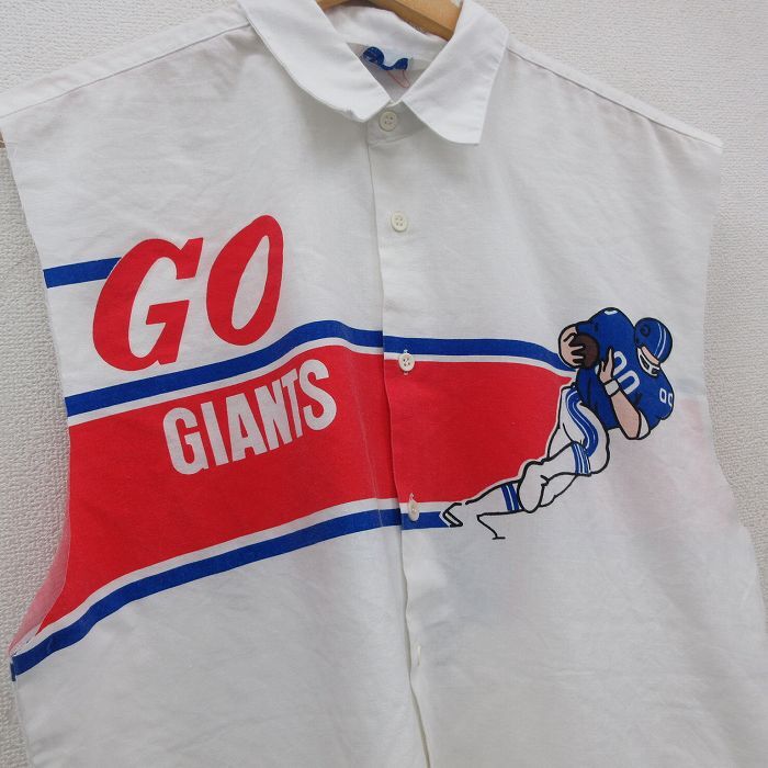 XL/古着 ノースリーブ シャツ メンズ NFL ニューヨークジャイアンツ 白他 ホワイト アメフト スーパーボウル 24mar26 中古_画像2
