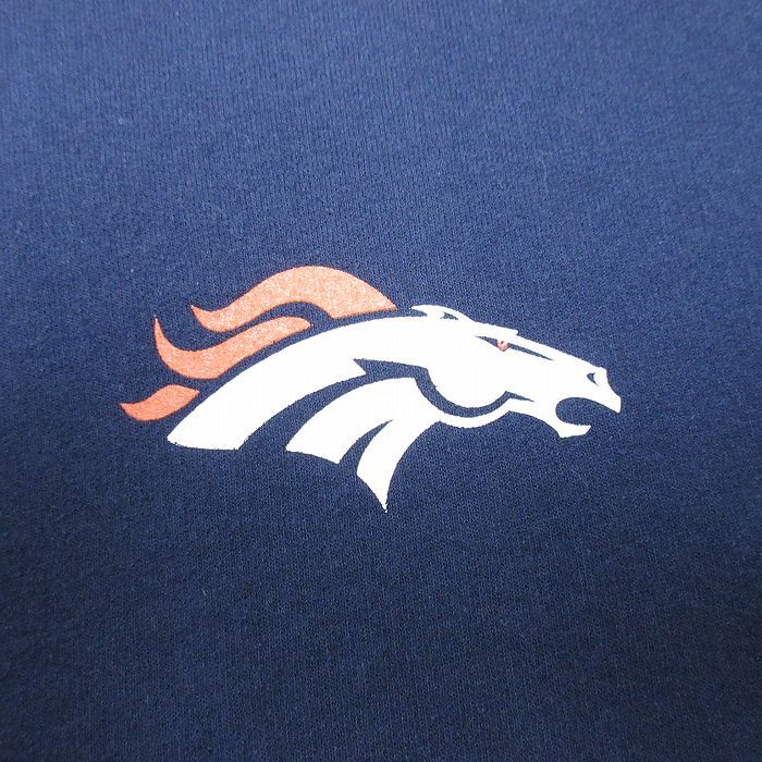 XL/古着 長袖 フルジップ スウェット パーカー メンズ 00s NFL デンバーブロンコス 紺 ネイビー アメフト スーパーボウル 25_画像3