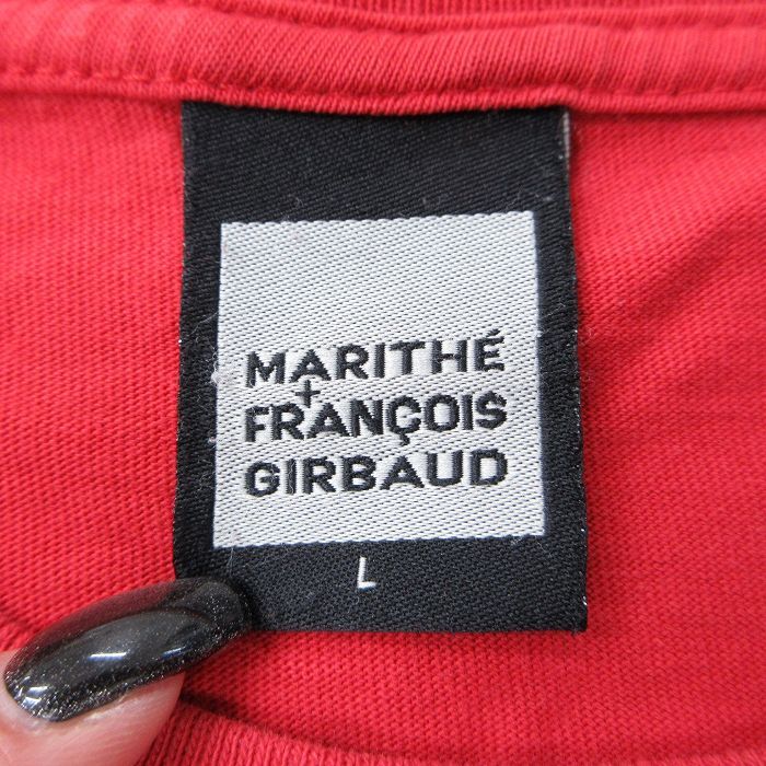 XL/古着 マリテフランソワジルボー 半袖 ビンテージ Tシャツ メンズ 00s RAW フロッキープリント 大きいサイズ コットン ク_画像3