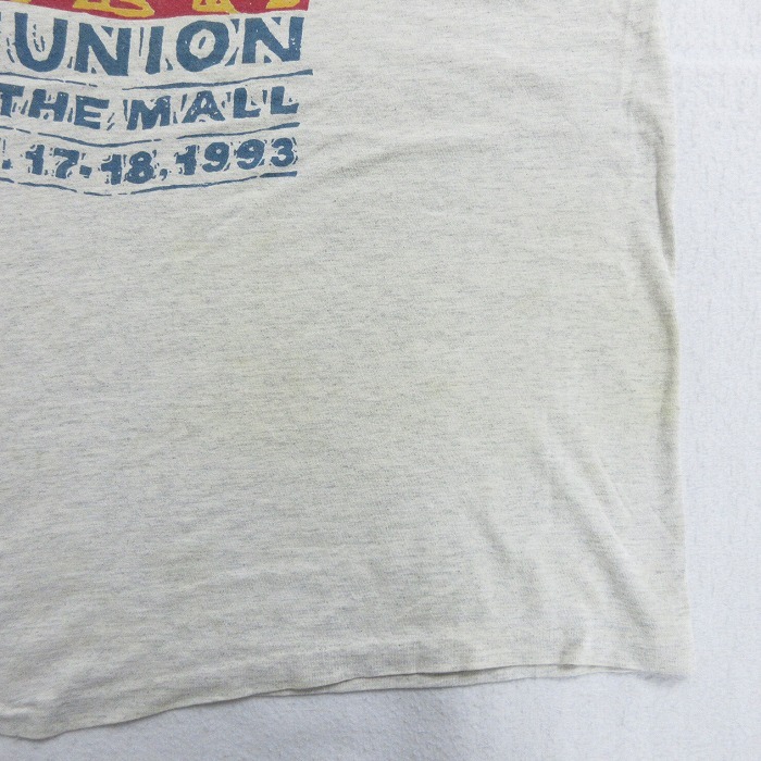 XL/古着 ヘインズ 半袖 ビンテージ Tシャツ メンズ 90s AMERICAS クルーネック 薄グレー 霜降り 25apr22 中古_画像9