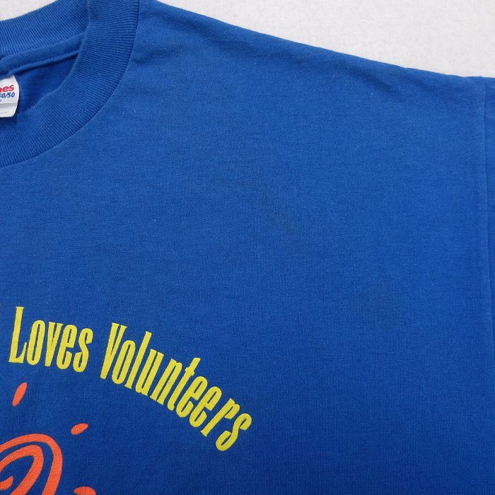 XL/古着 ヘインズ 半袖 ビンテージ Tシャツ メンズ 00s ボランティア ハート 大きいサイズ クルーネック 青 ブルー 24jun06_画像6