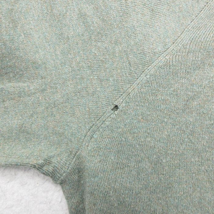 XL/古着 ラルフローレン 長袖 ブランド セーター メンズ 90s ワンポイントロゴ 大きいサイズ コットン Vネック 緑系 グリー_画像7