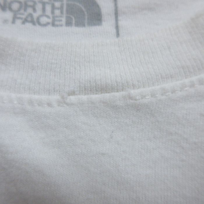 XL/古着 ノースフェイス 半袖 ブランド Tシャツ メンズ ビッグロゴ 大きいサイズ コットン クルーネック 白 ホワイト 25may2_画像4