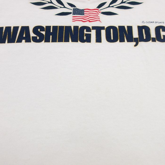 XL/古着 半袖 ビンテージ Tシャツ メンズ 00s ワシ ワシントンDC 星条旗 コットン クルーネック 白 ホワイト 24jul19 中古_画像7