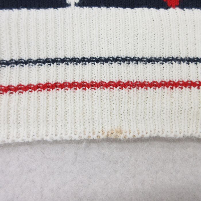 S/古着 ニット ベスト メンズ 90s NFL アクリル Vネック 白他 ホワイト アメフト スーパーボウル 25jan28 中古 トップス_画像7