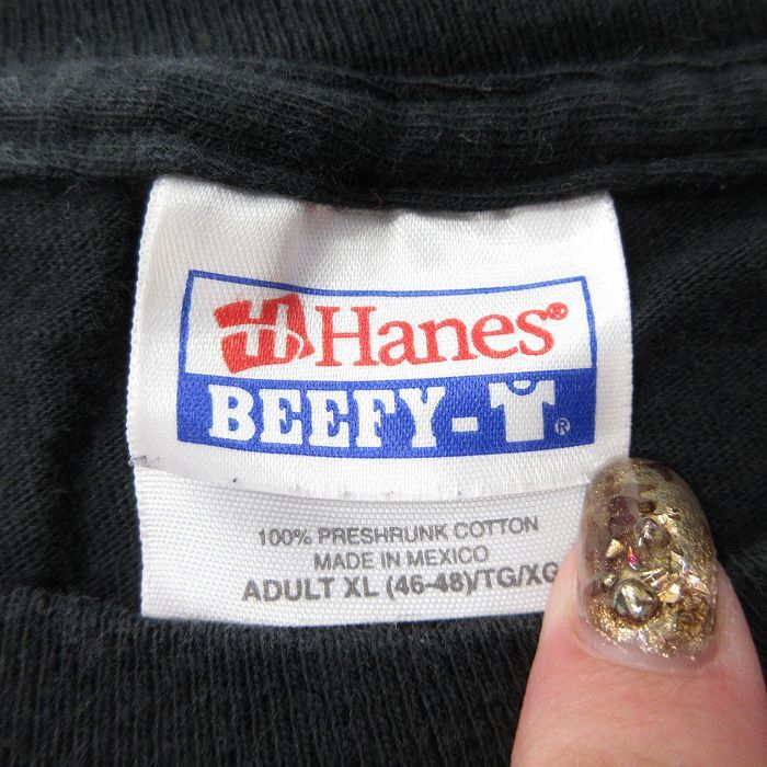 XL/古着 ヘインズ 半袖 ビンテージ Tシャツ メンズ 00s DAVEY 地球 ハリケーン 大きいサイズ コットン クルーネック 黒 ブラ_画像5