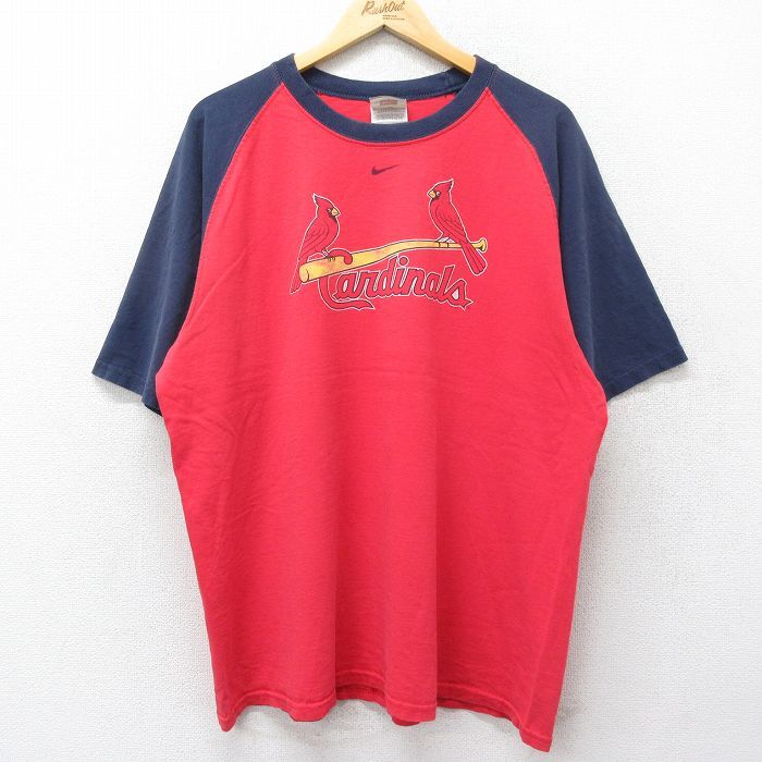 XL/古着 ナイキ NIKE 半袖 ビンテージ Tシャツ メンズ 00s カージナルス ラグラン ツートンカラー 大きいサイズ コットン ク_画像1