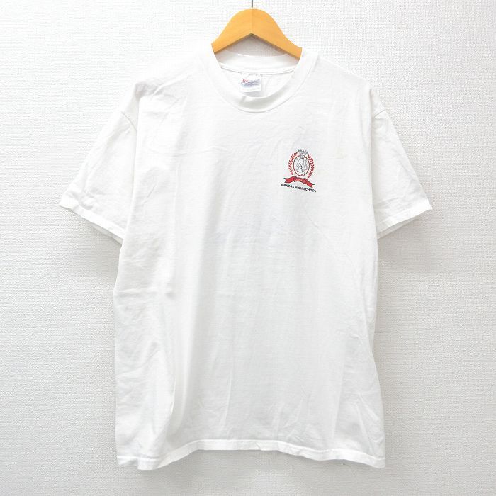 XL/古着 ヘインズ 半袖 ビンテージ Tシャツ メンズ 00s クーガーズ コットン クルーネック 白 ホワイト 24mar29 中古_画像2