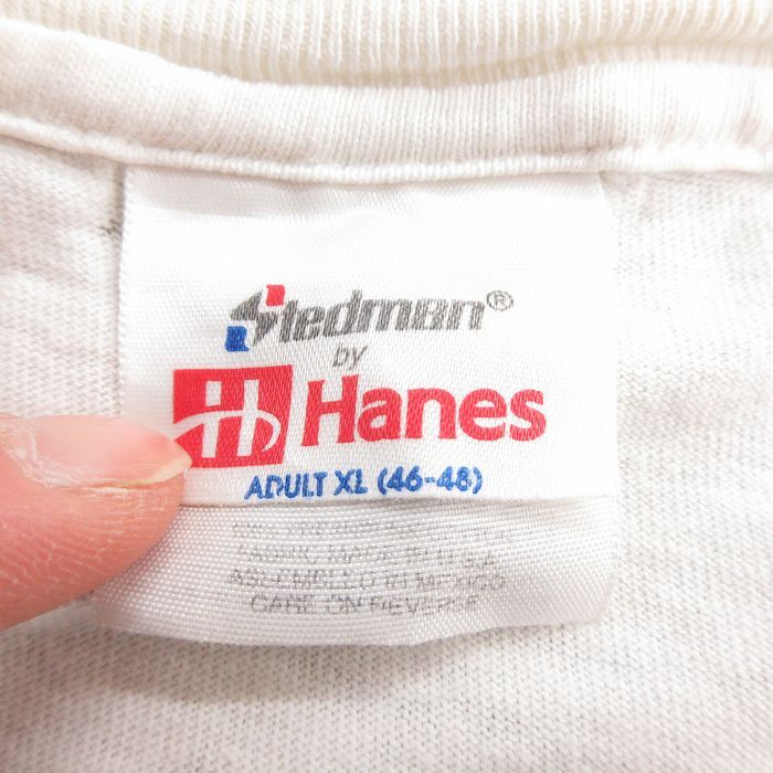 XL/古着 ヘインズ 半袖 ビンテージ Tシャツ メンズ 90s TOWER 企業広告 大きいサイズ コットン クルーネック 白 ホワイト 25_画像5