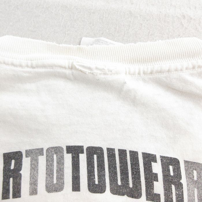 XL/古着 ヘインズ 半袖 ビンテージ Tシャツ メンズ 90s TOWER 企業広告 大きいサイズ コットン クルーネック 白 ホワイト 25_画像7