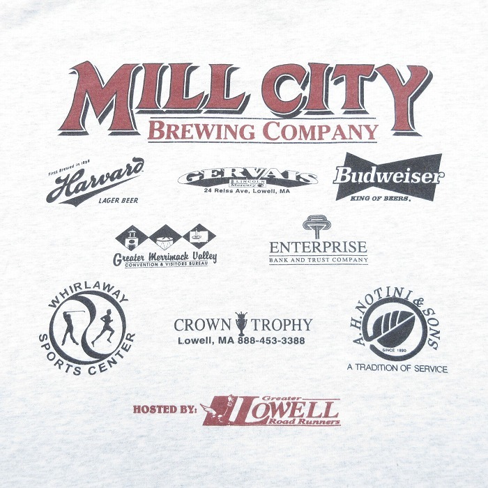 XL/古着 フルーツオブザルーム 半袖 ビンテージ Tシャツ メンズ 90s 工場 企業広告 クルーネック 薄グレー 霜降り 25sep17 中古_画像4