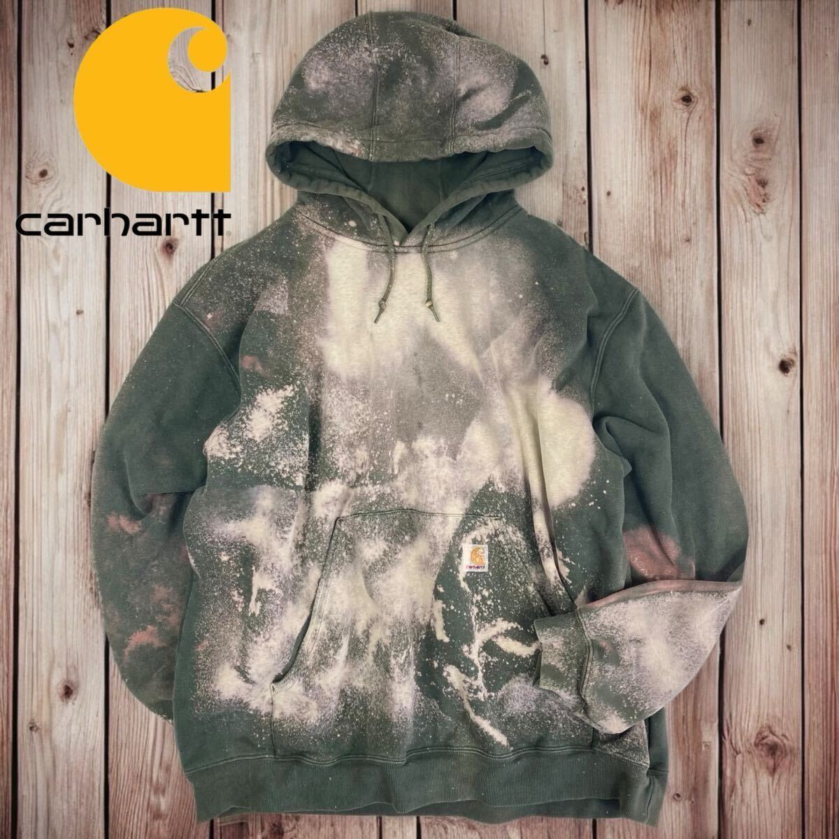 09M253◯ Carhartt カーハート フェード ブリーチ ギャラクシー ビックサイズ プルオーバーパーカー ストリート スケボー メンズ 2XL_画像1