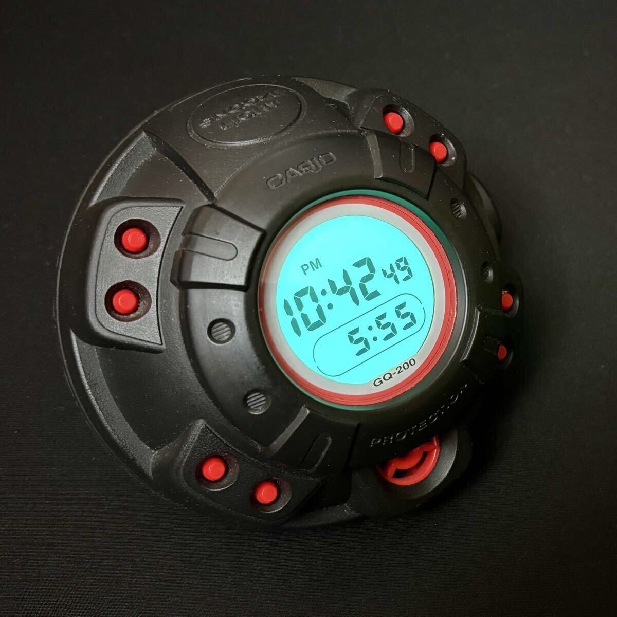 ラス1 動作確認済 GQ-200 CASIO G-SHOCK PROTECTION カシオ 赤 レッド 目覚まし時計 検)マッスルタイム 紫 パープル TQ-175 GQ-300 GQ-1000_画像1