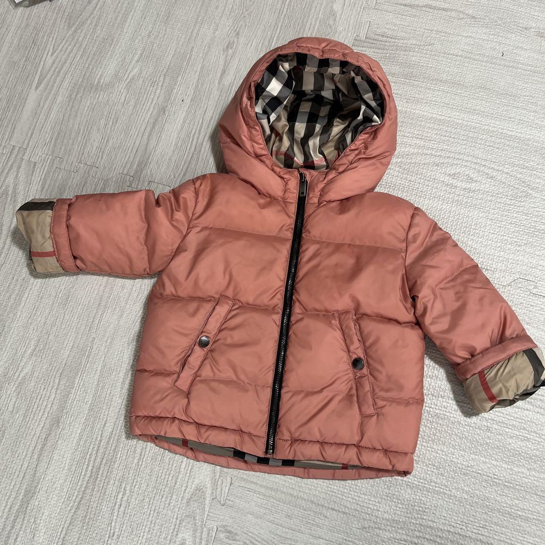 美品 Burberry Children バーバリー チルドレン ダウン 3y ピンク キッズ 女の子 98cm 95〜100 裏地、袖口ノバチェック