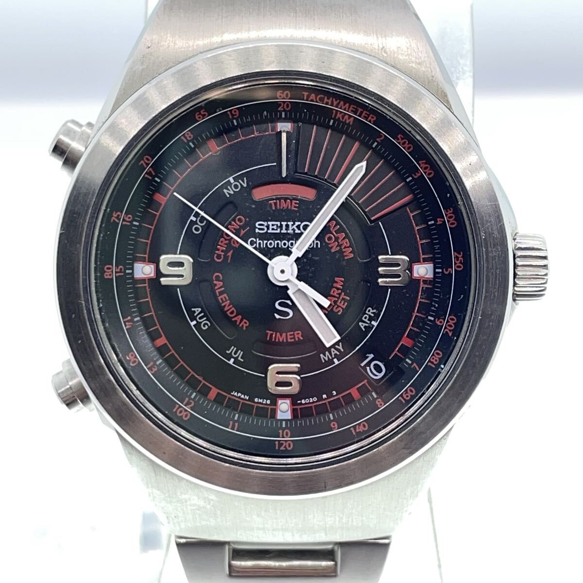 不動 SEIKO セイコー マルチファンクション 腕時計 SUS 6m26-6020 I28-21