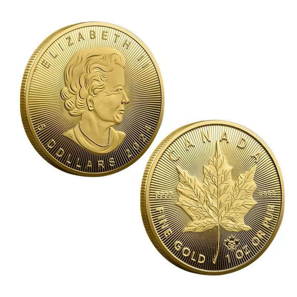 カナダ 2024年 メイプル記念コイン エリザベス女王2世 金貨 コイン 海外硬貨 外国コイン コレクション 収蔵品_画像4