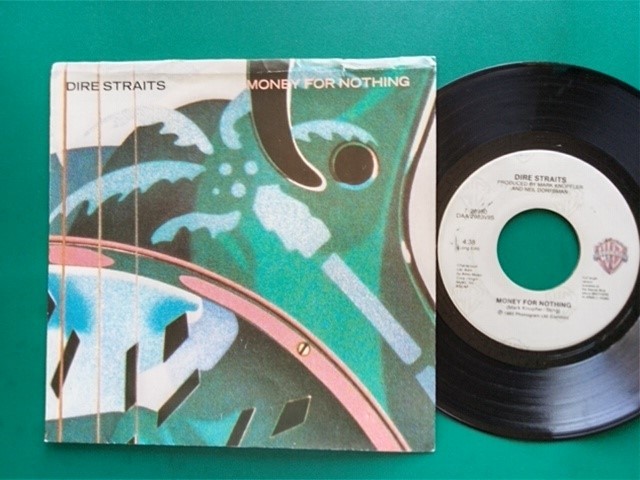 ★US45★BB誌1位「マネー・フォー・ナシング(ロング・エディット)」ダイア・ストレイツ PS付き! _画像1