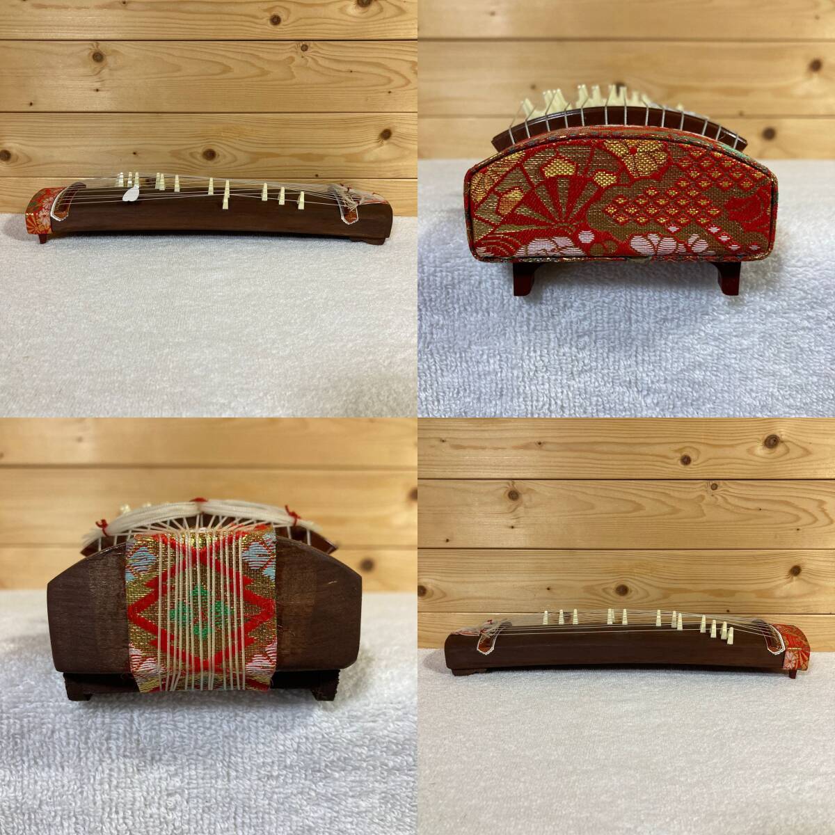 ミニ琴 / 和楽器 琴 装飾品 置物 13弦 - 43cm 箱付き_画像4