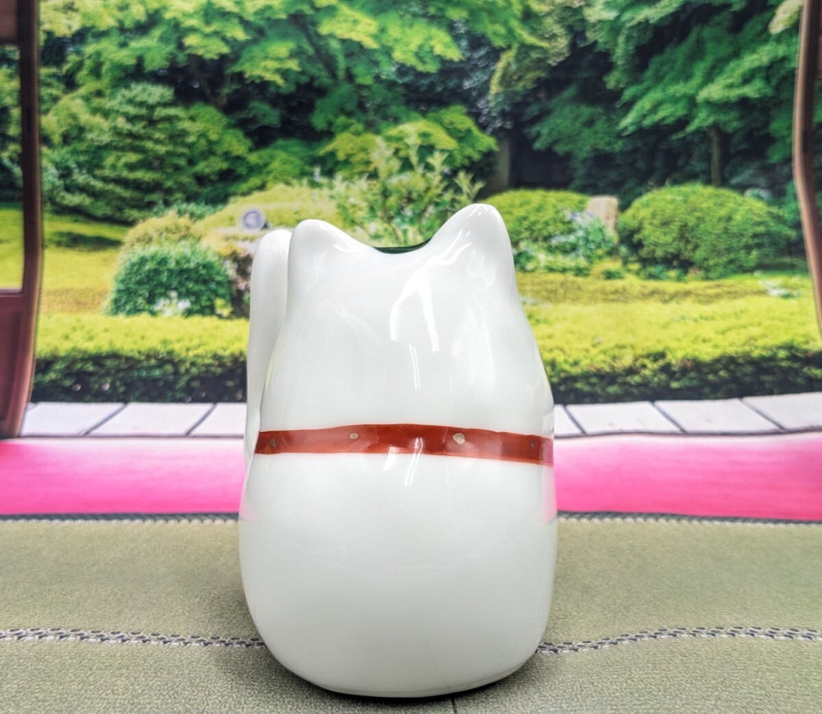縁起物　招き猫　有田焼　波佐見焼　置物　左手上げ　白_画像3