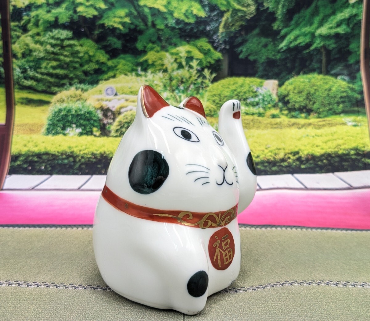 縁起物　招き猫　有田焼　波佐見焼　置物　左手上げ　白_画像4