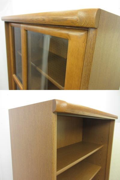 浜本工芸　スライド扉　リビングボード　本棚　書庫　収納　楢材　ナラ材　無垢　引き戸_画像5