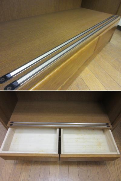 浜本工芸　スライド扉　リビングボード　本棚　書庫　収納　楢材　ナラ材　無垢　引き戸_画像7