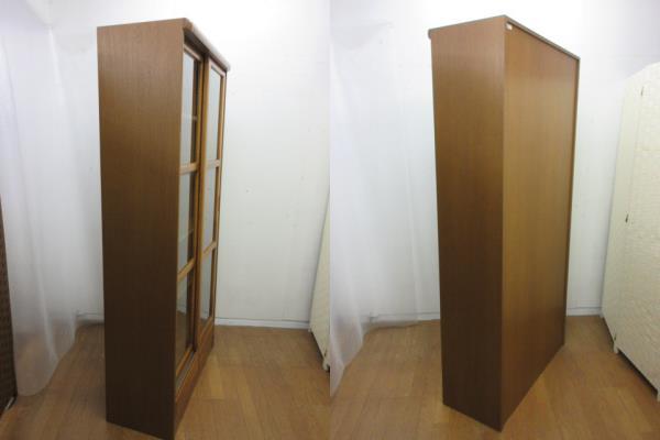 浜本工芸　スライド扉　リビングボード　本棚　書庫　収納　楢材　ナラ材　無垢　引き戸_画像3