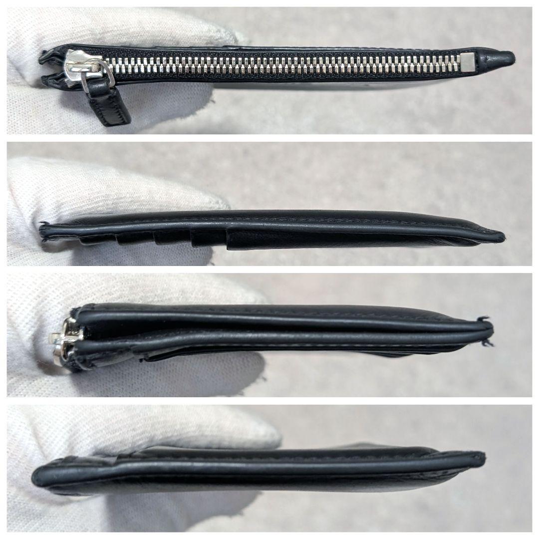 【BALENCIAGA バレンシアガ】 フラグメントケース ロゴ 型押し カードケース コインケース ブラック_画像3