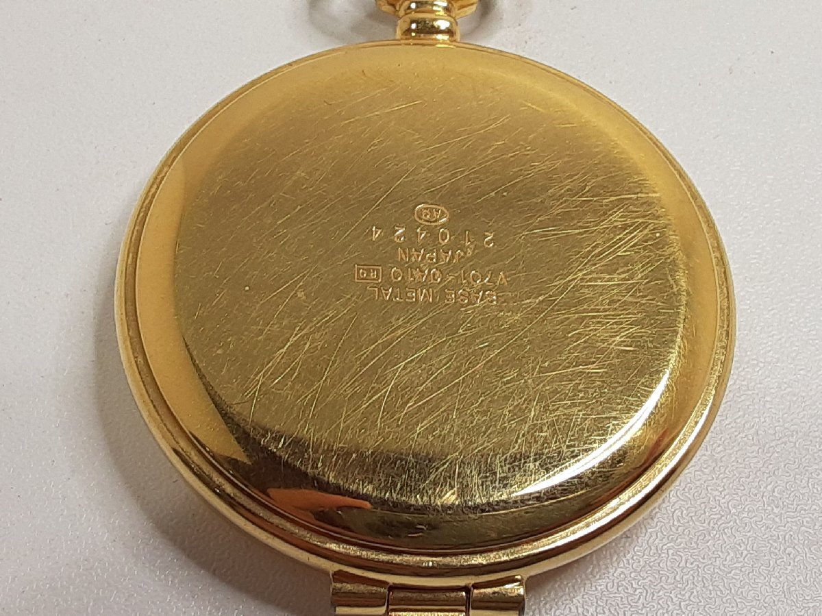 セイコー SEIKO アルバ サクセス ヴィンテージ 懐中時計 ポケット ウォッチ V701-0A10 SS GP アナログ クォーツ ALBA【中古】 ht5462_画像6