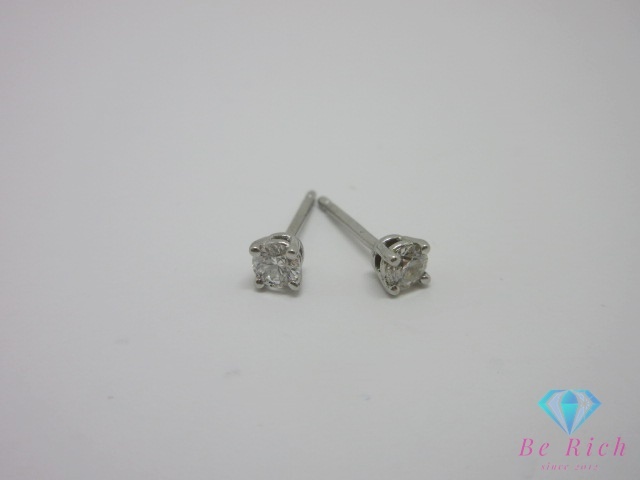 ティファニー TIFFANY & Co. pt950 プラチナ ソリティア ダイヤモンド 付 スタッド ピアス ジュエリー【中古】【送料無料】 ba3487_画像3