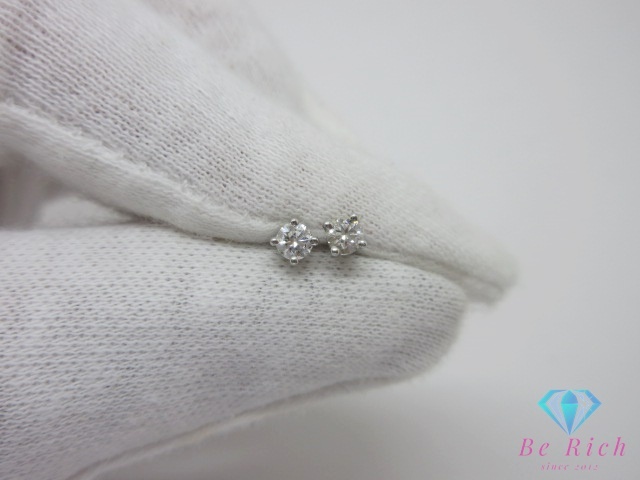 ティファニー TIFFANY & Co. pt950 プラチナ ソリティア ダイヤモンド 付 スタッド ピアス ジュエリー【中古】【送料無料】 ba3487_画像6