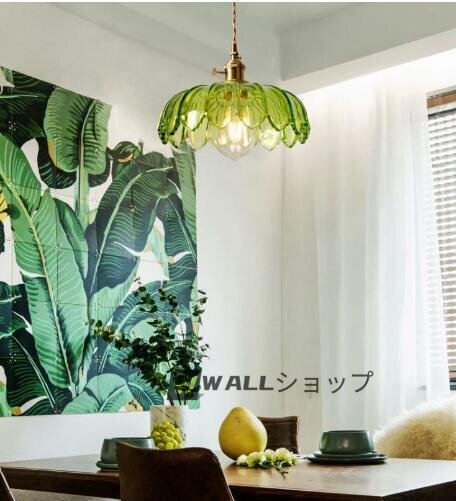 室內(nèi)蕓術(shù)☆美品☆ 青蓮シャンデリア 銅＋ガラス制シャンデリア ペンダント/寢室用ランプ 照明 お灑落