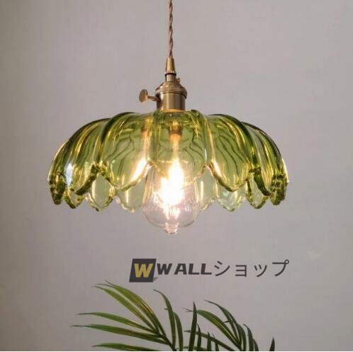 室內(nèi)蕓術(shù)☆美品☆ 青蓮シャンデリア 銅＋ガラス制シャンデリア ペンダント/寢室用ランプ 照明 お灑落